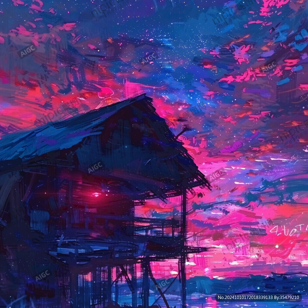 场景赛博插画