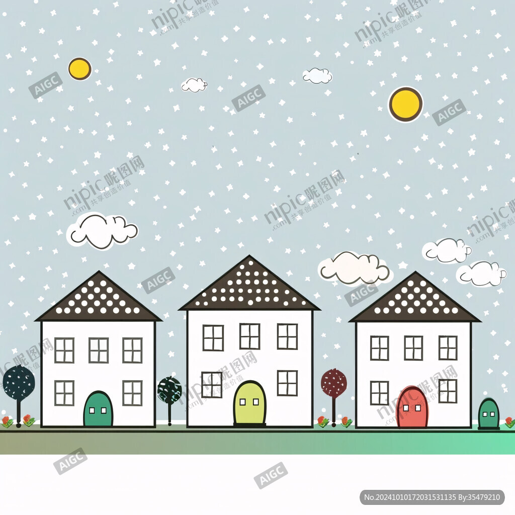 屋顶积雪插画