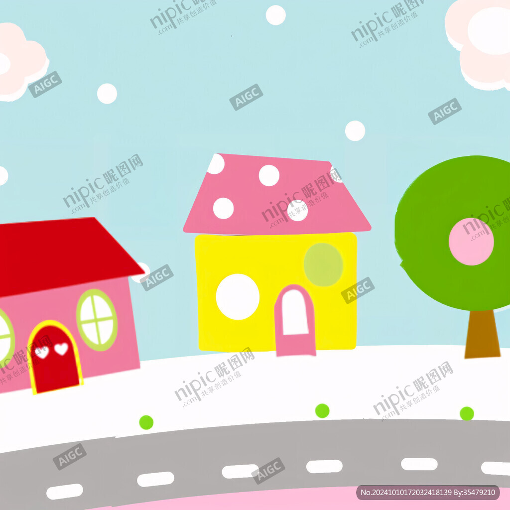 屋顶积雪插画