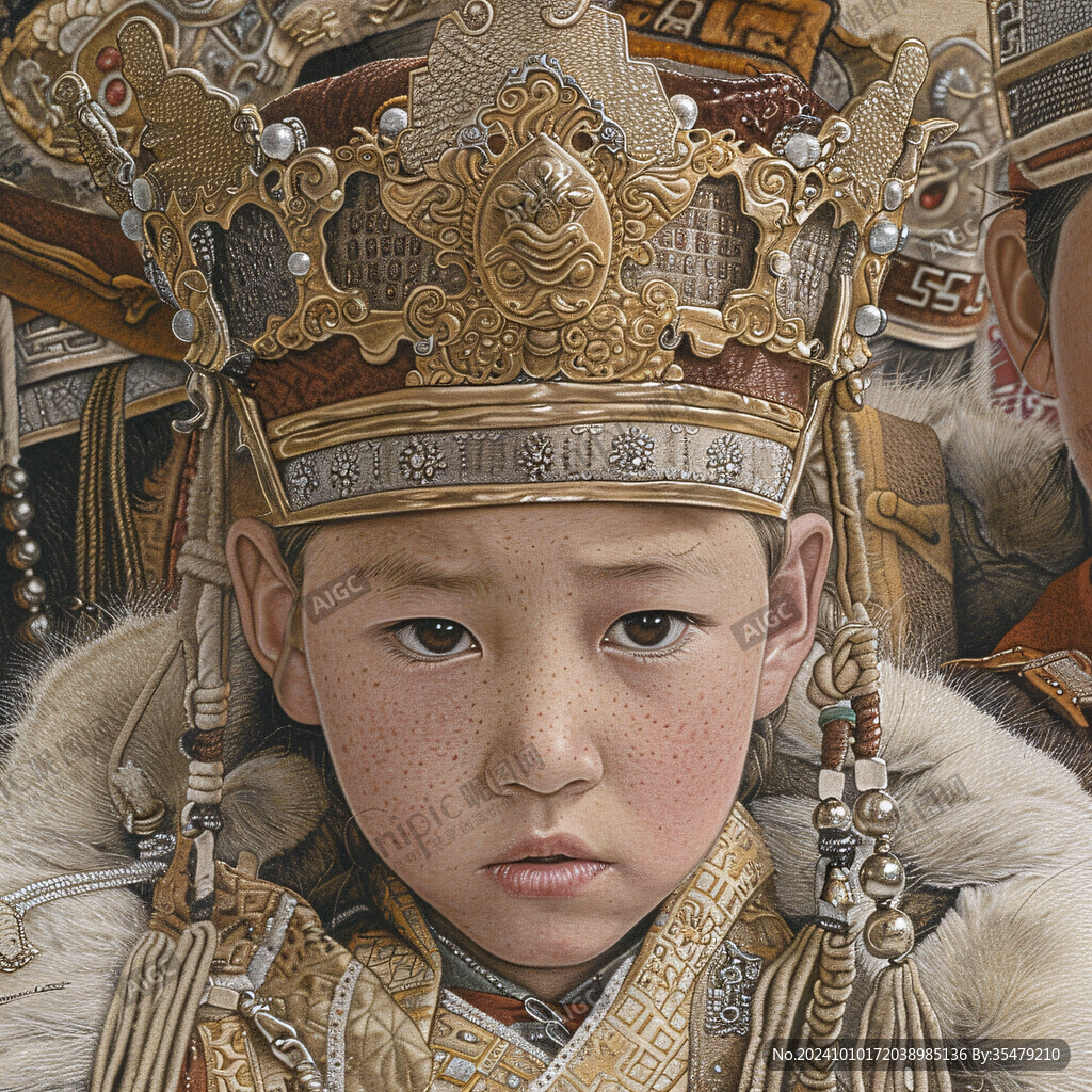 藏族男孩插画