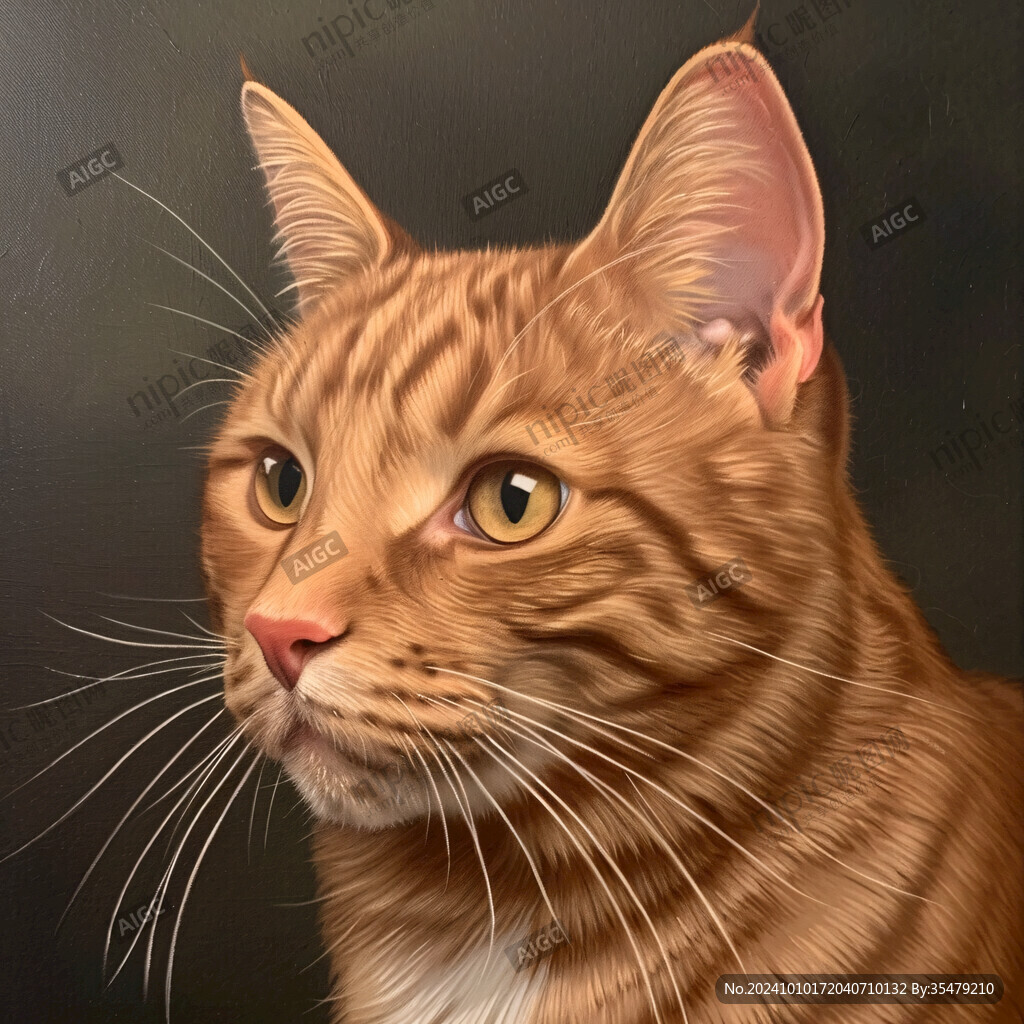 写实猫毛茸茸宠物插画