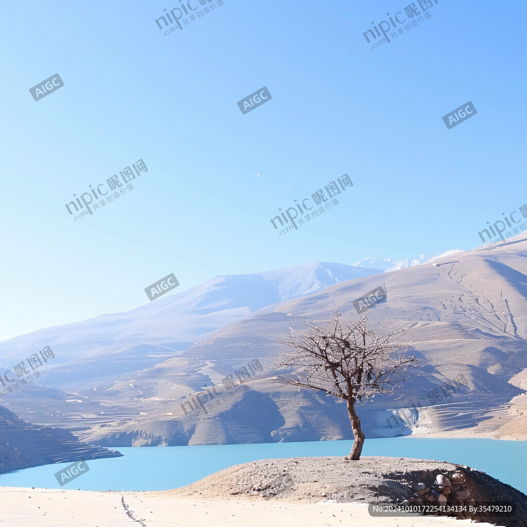 冬天大漠山丘