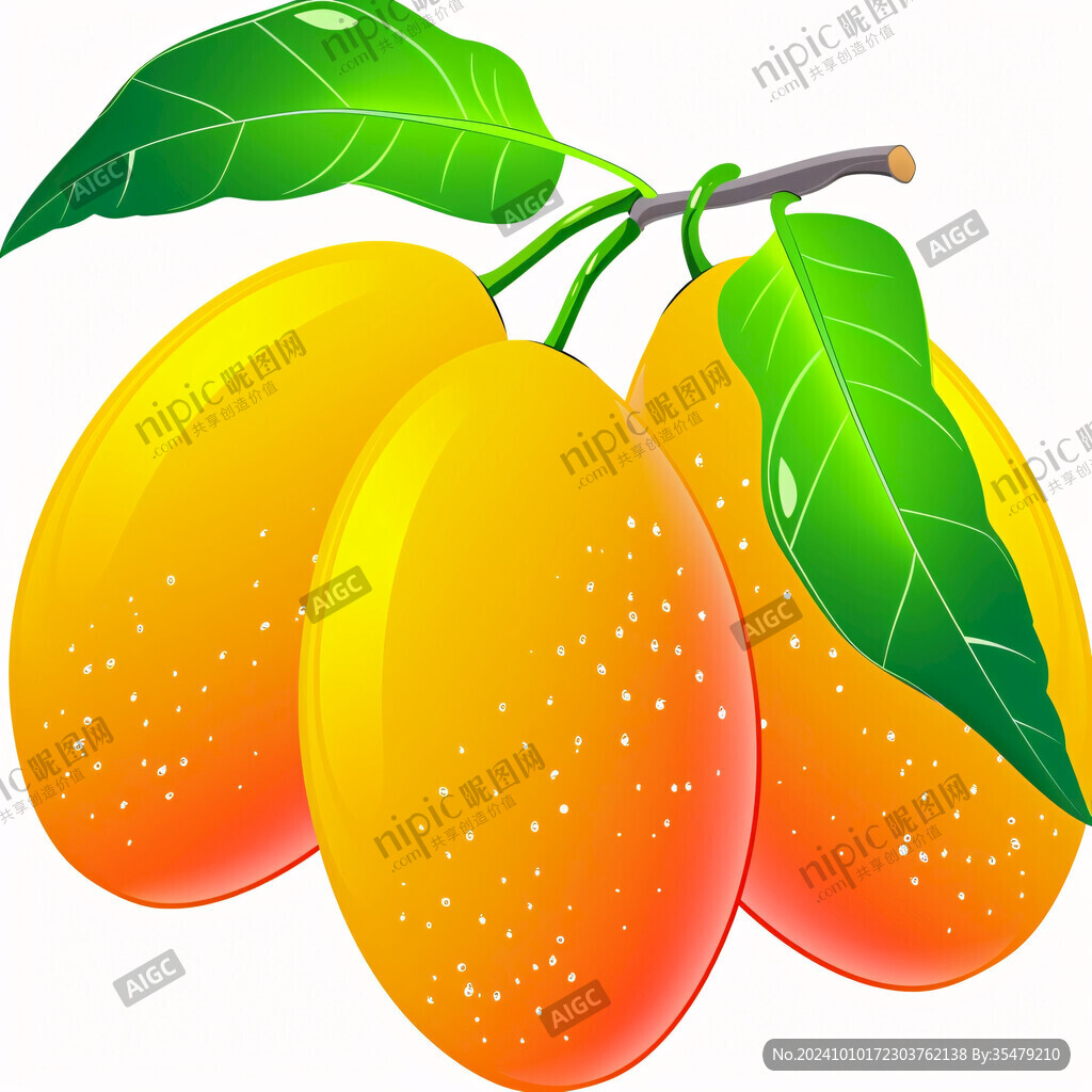 一串芒果手绘