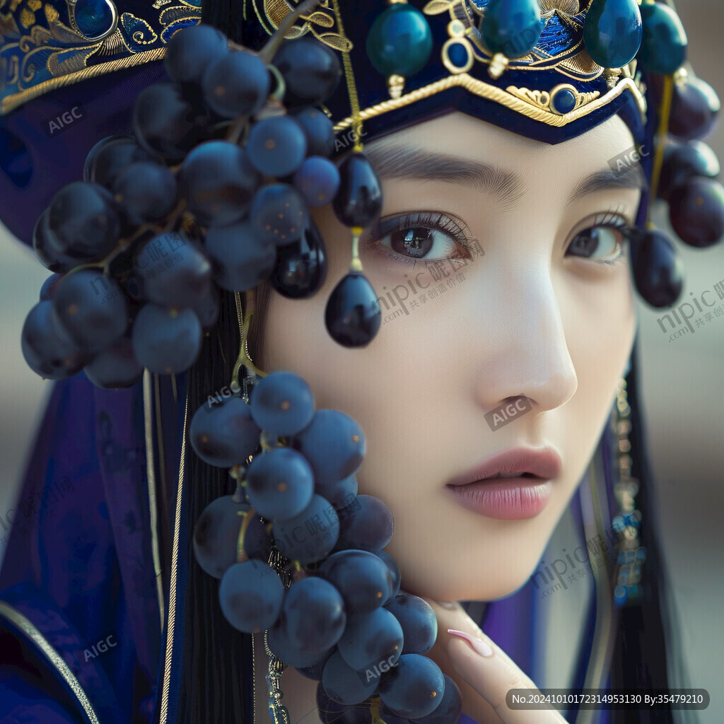蒙古族美女插画