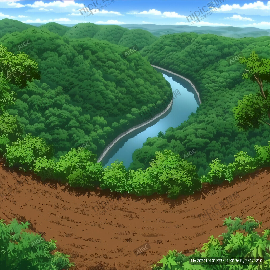蜿蜒河道河谷
