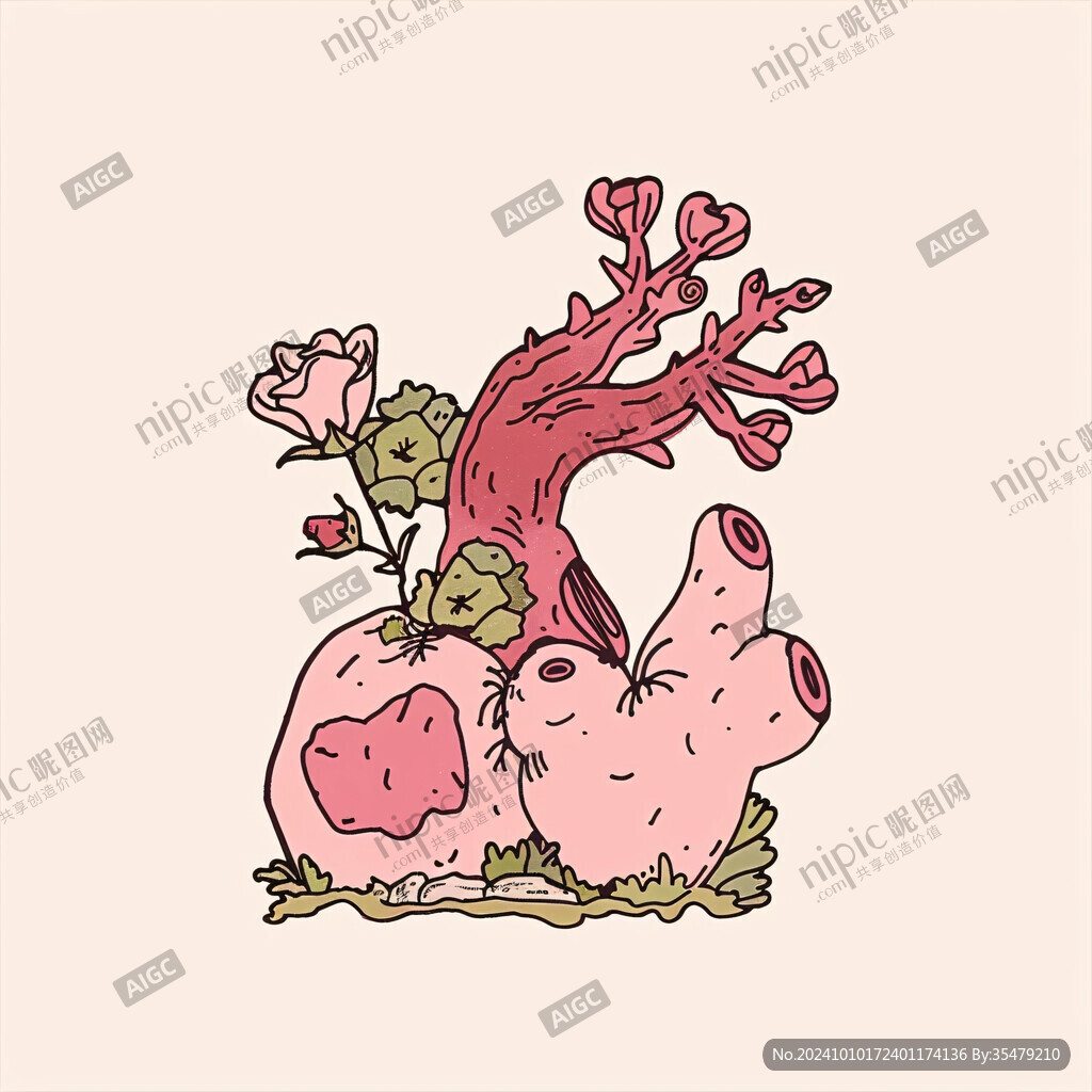 拿花的小猪