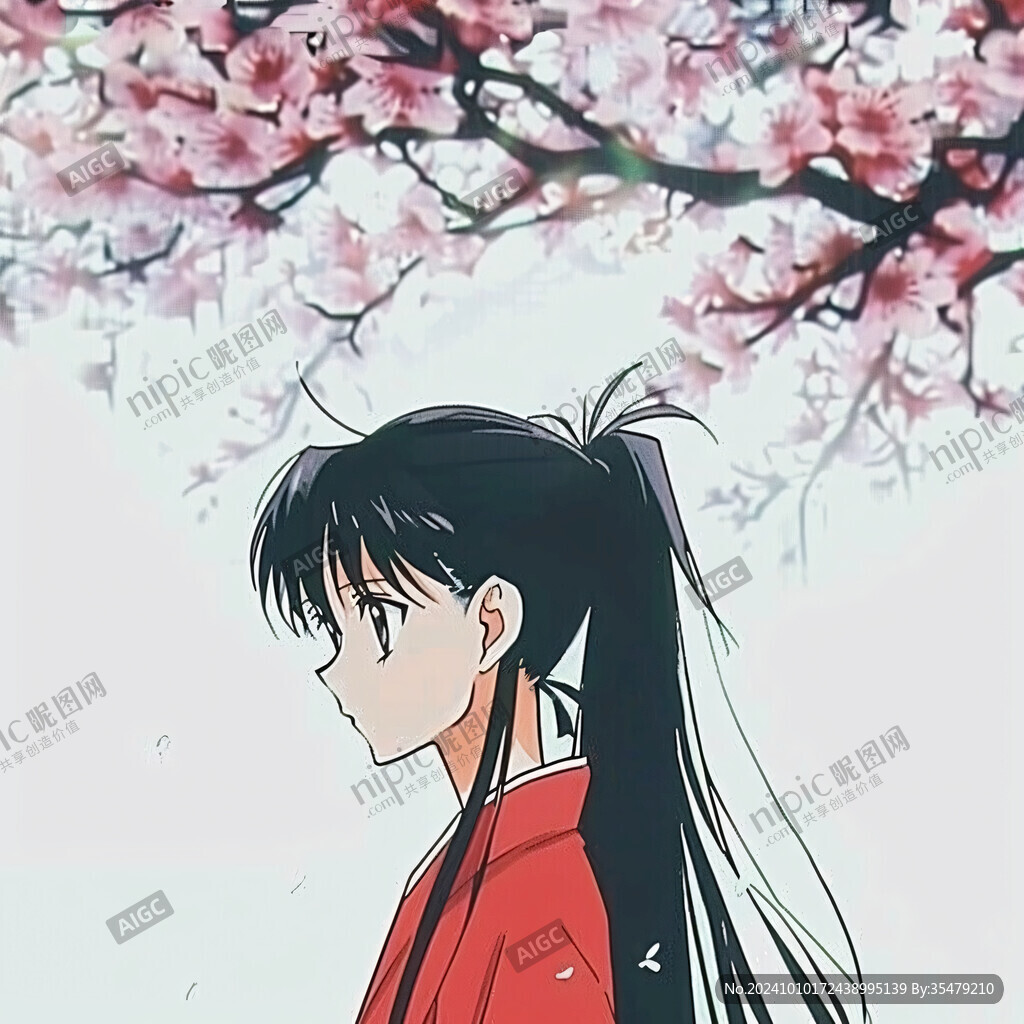 樱花树下的少女