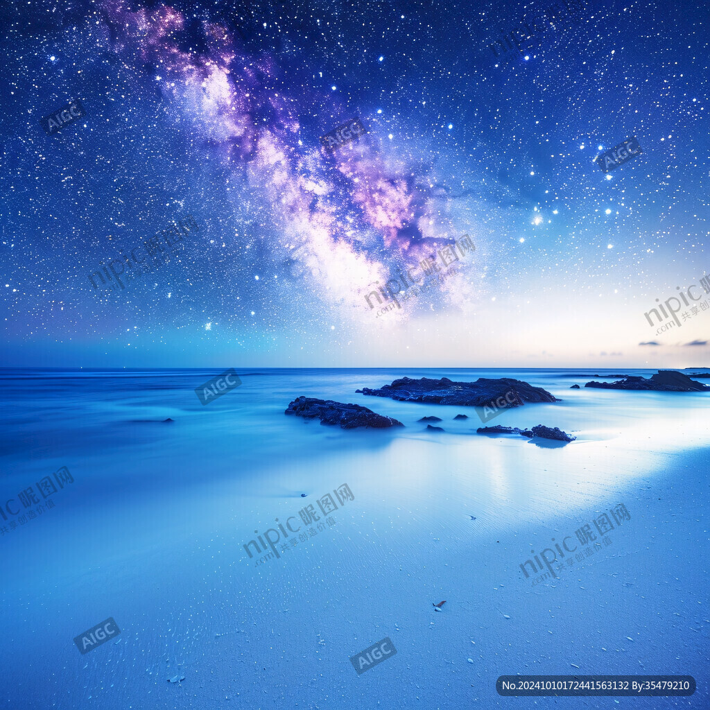 大海星空梦幻背景