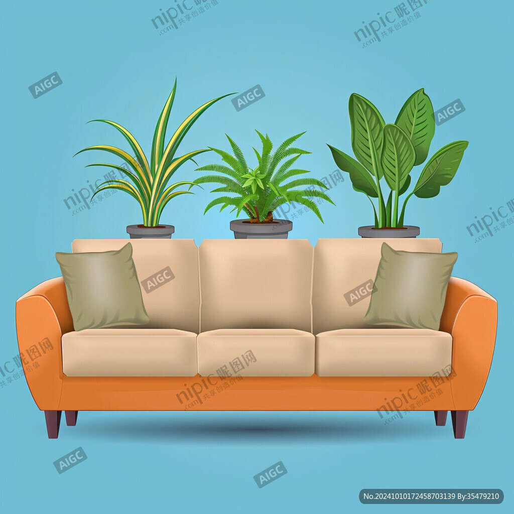 蛇形植物客厅装饰插图