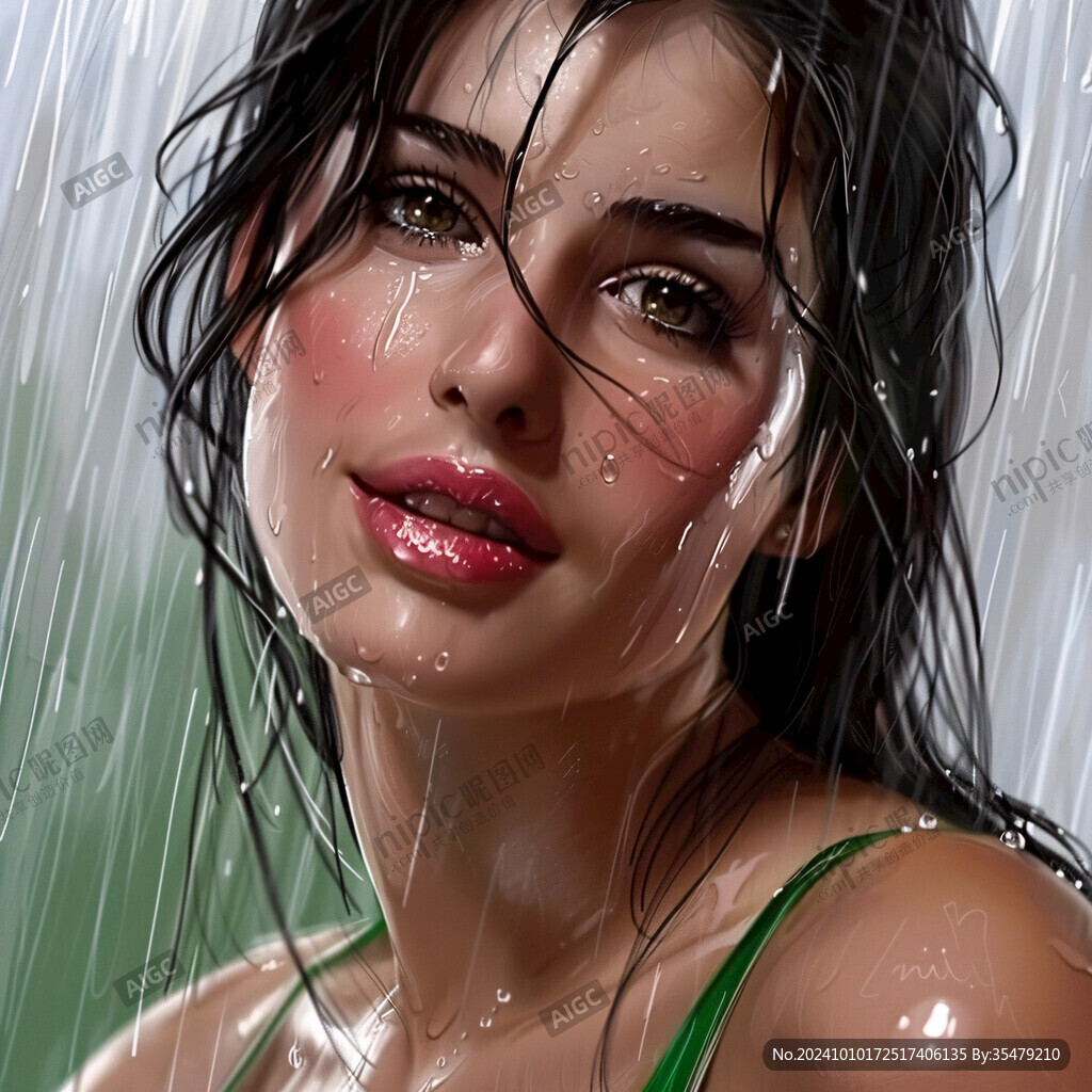 数字美女插画