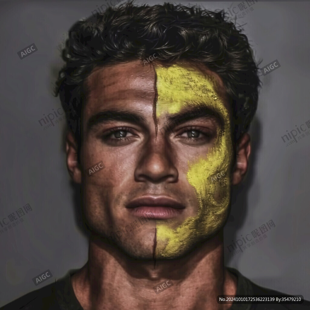 人脸色块拼接装饰画