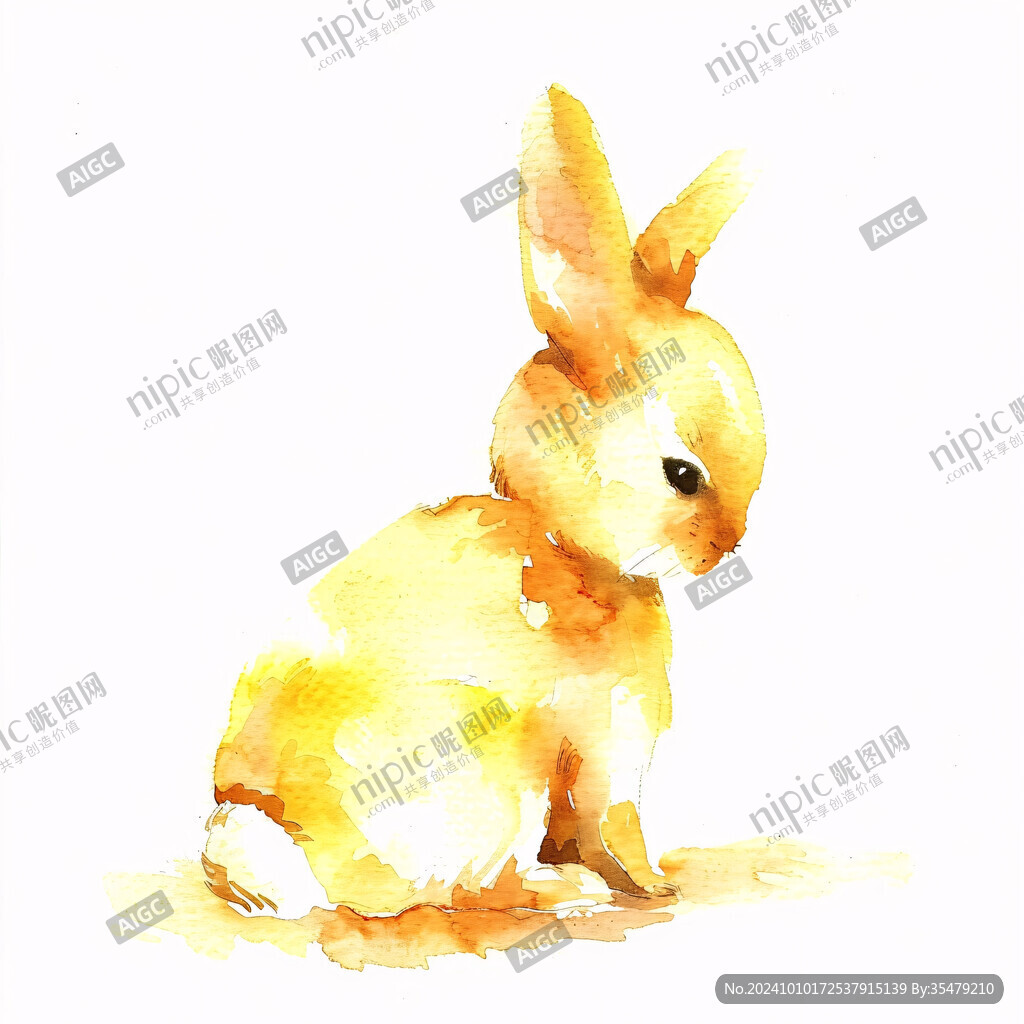 小兔子水彩