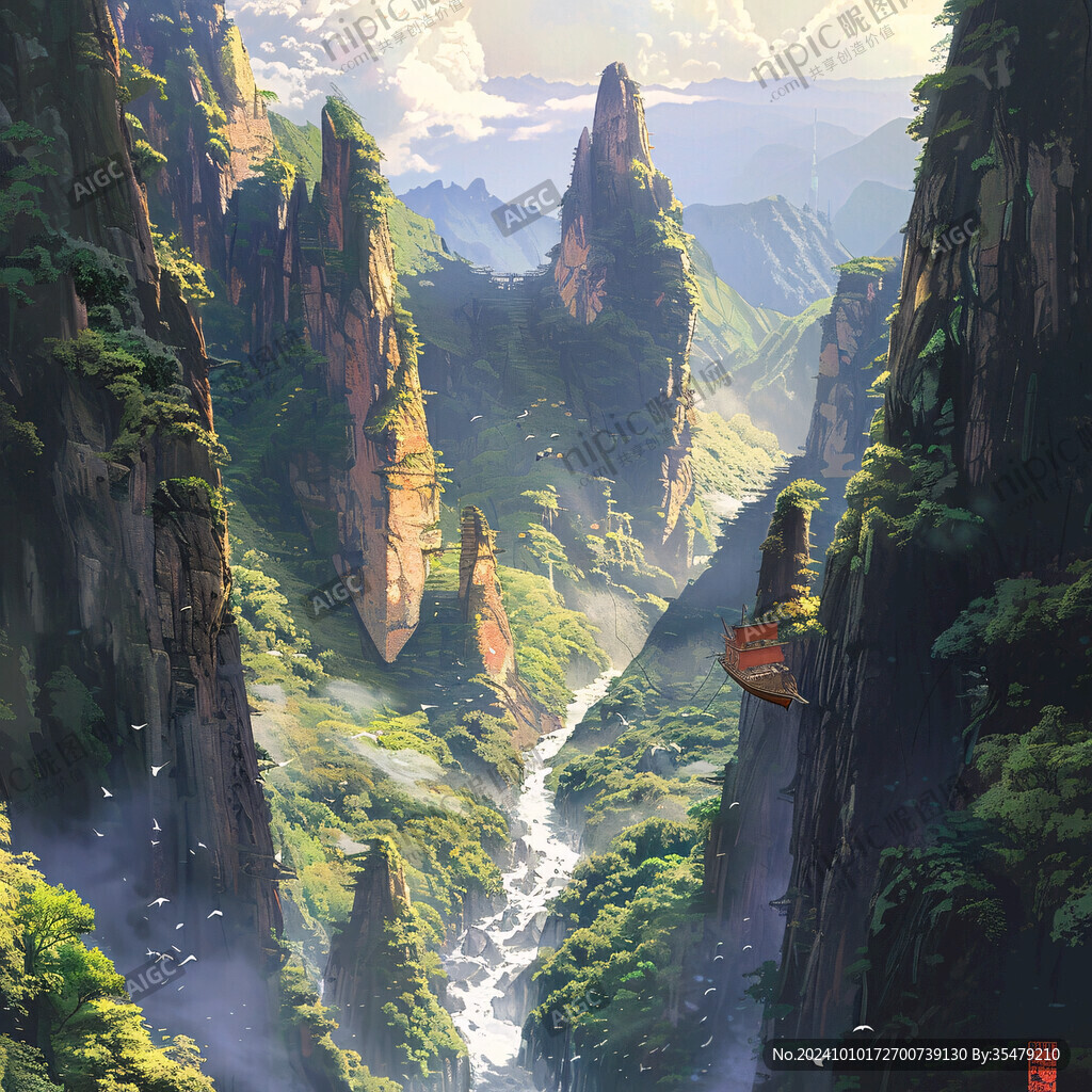 雁荡山插画