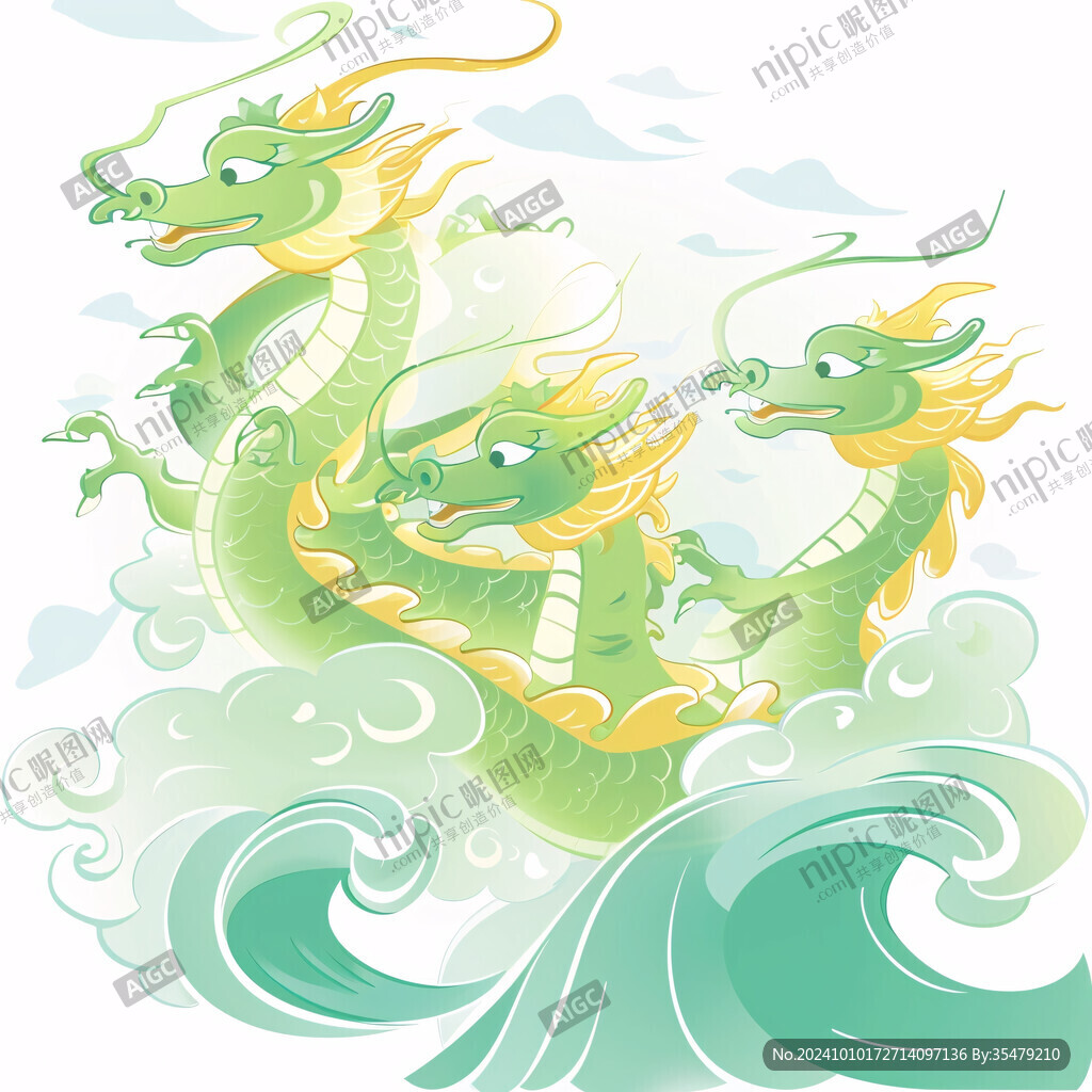 端午龙元素插画