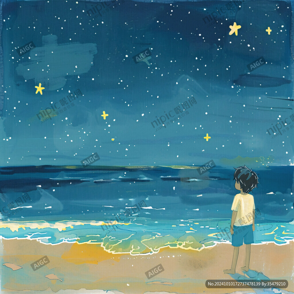 星辰大海男孩背影