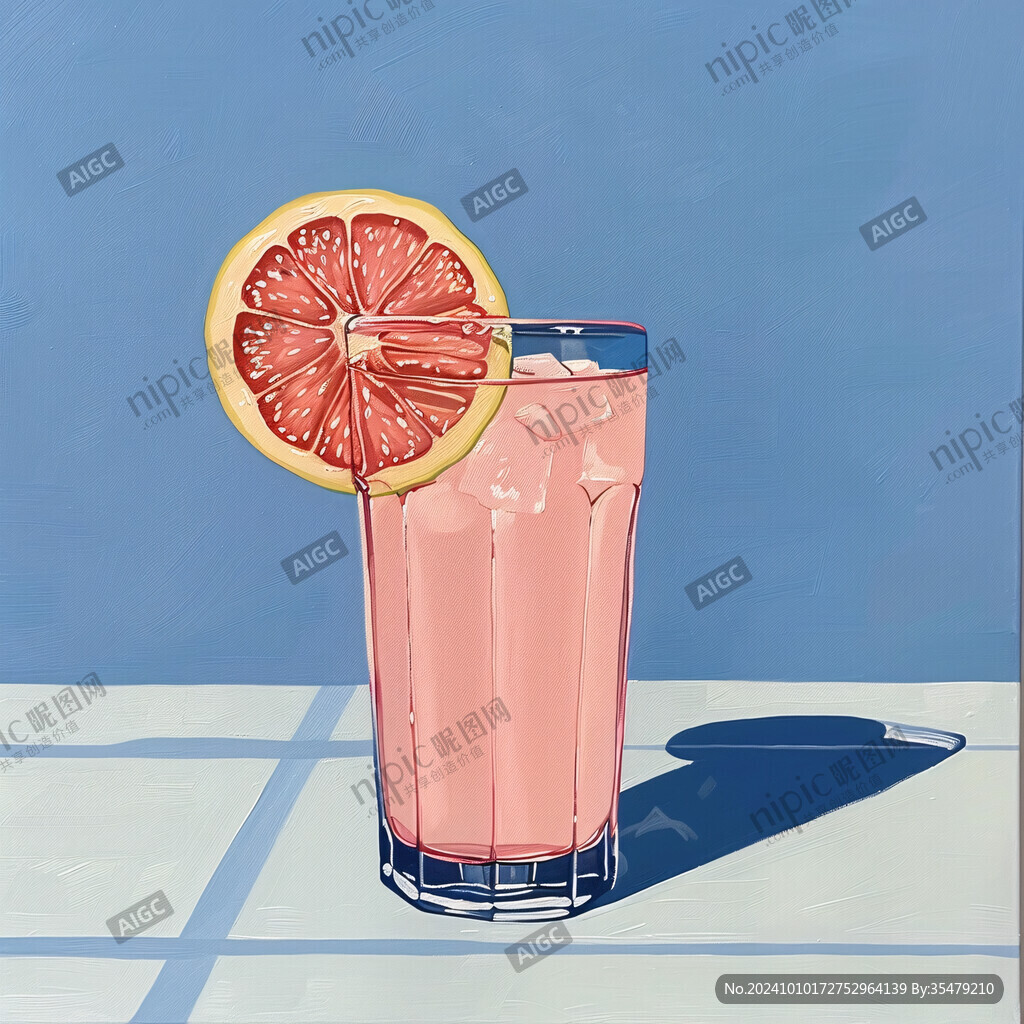 暑期饮品水果插画