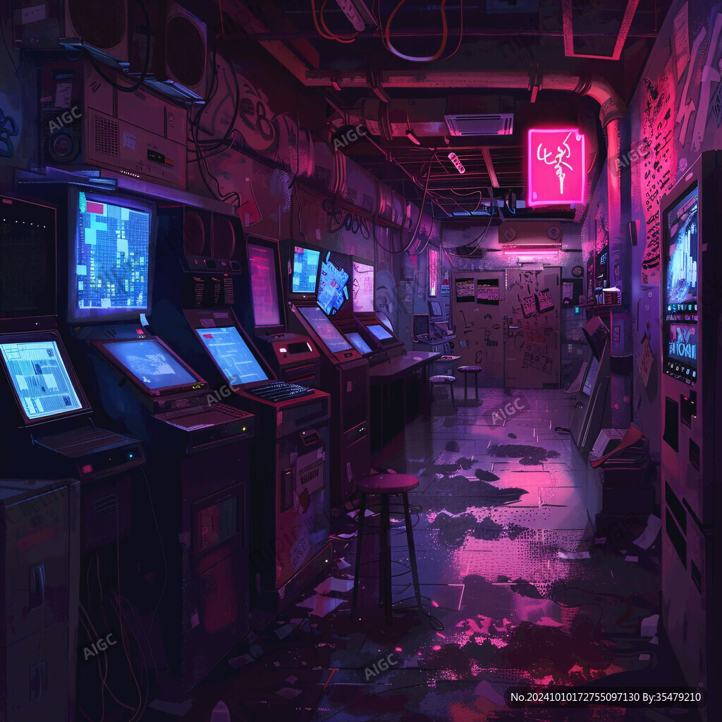 场景赛博插画