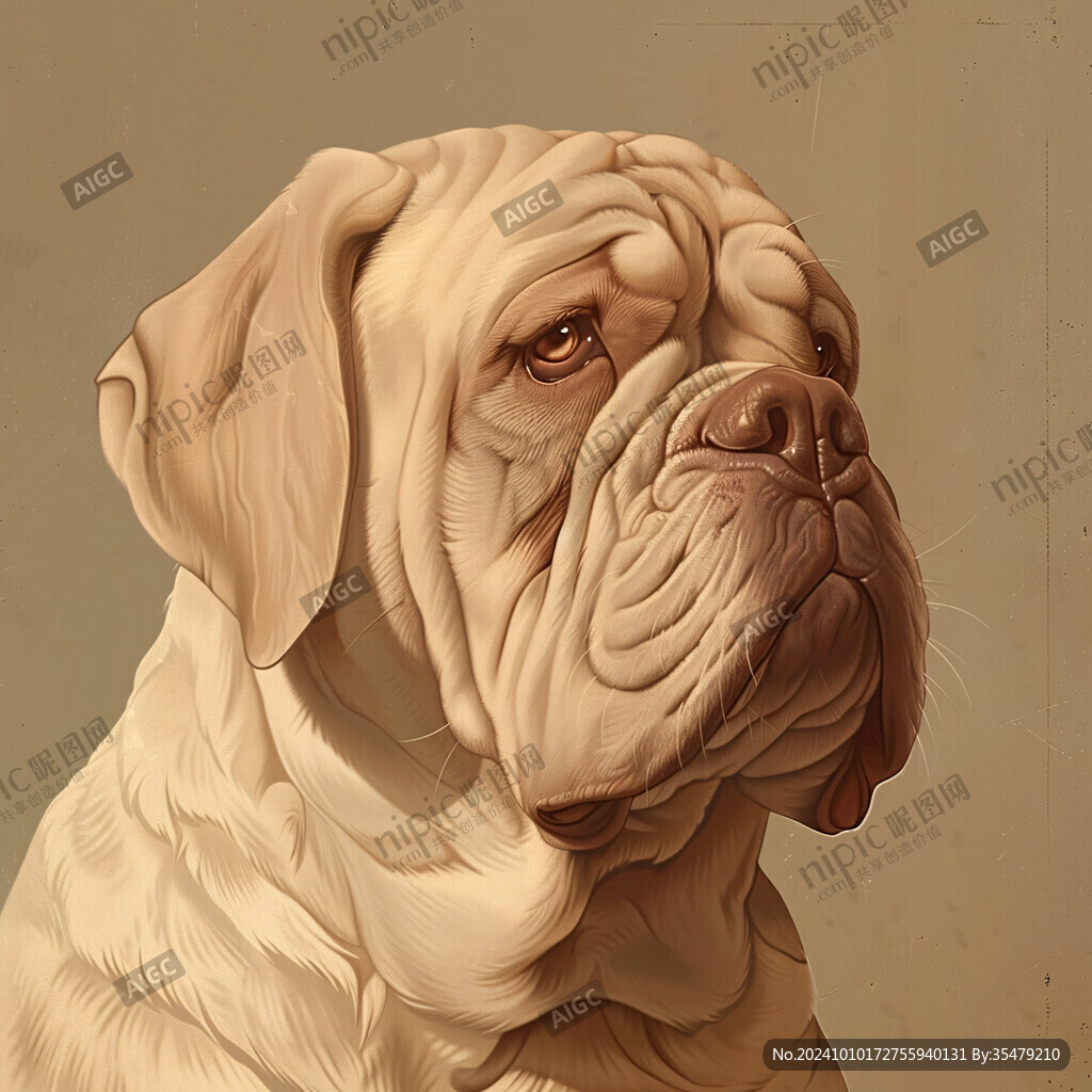 狗狗写实插画