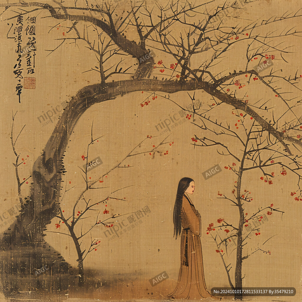 梧桐工笔画