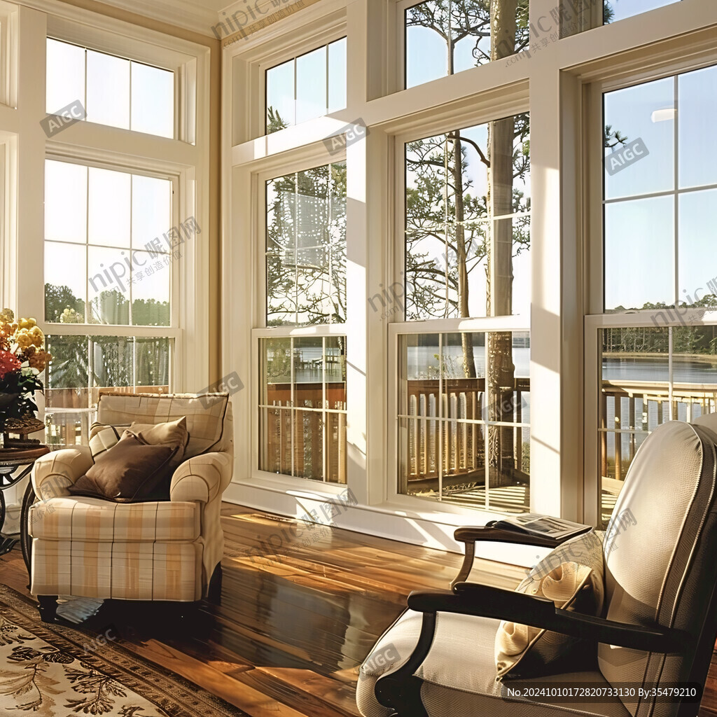 大气客厅落地门窗场景