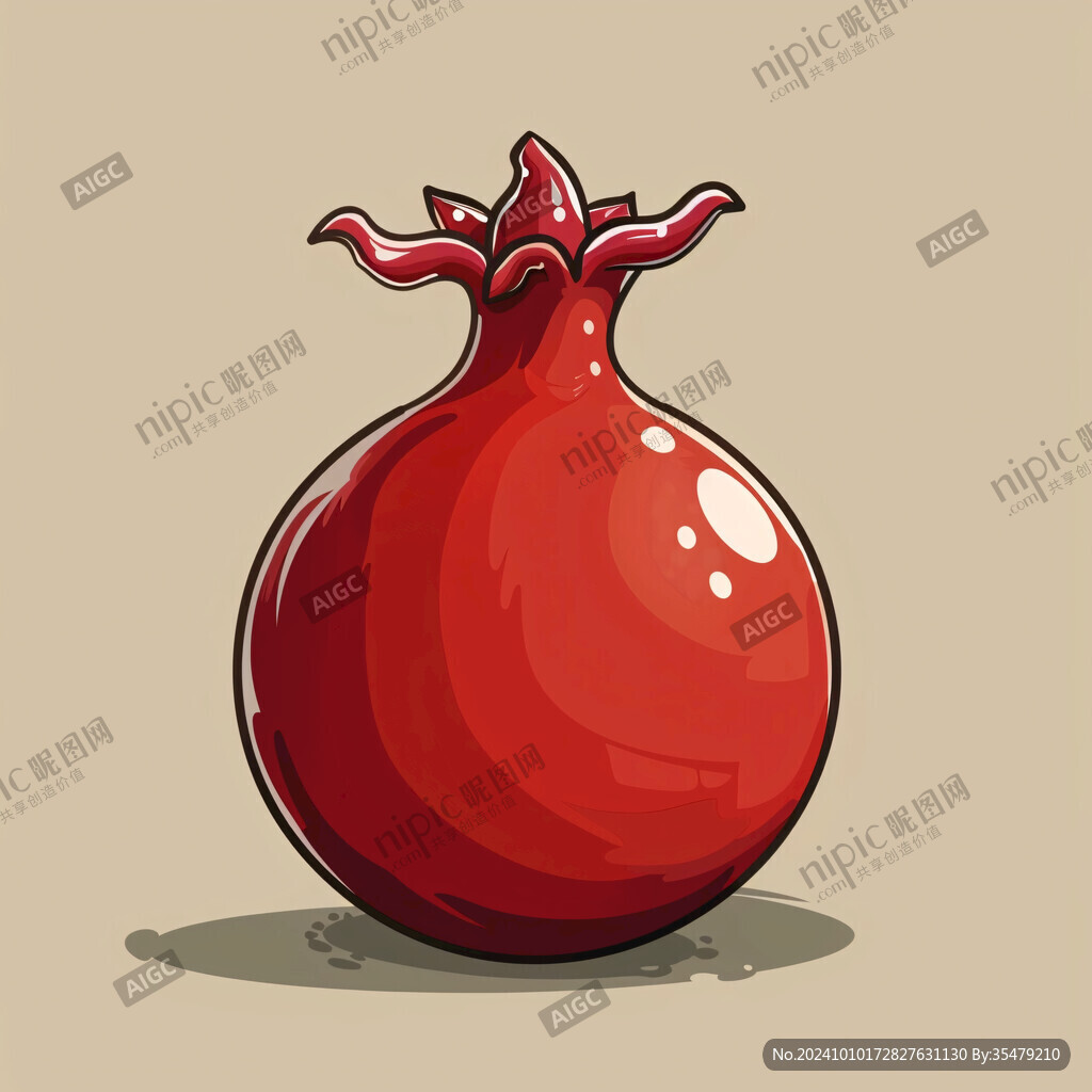 卡通石榴插画