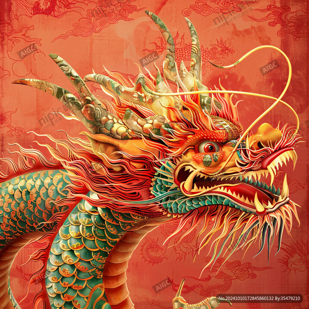 国潮龙壁画