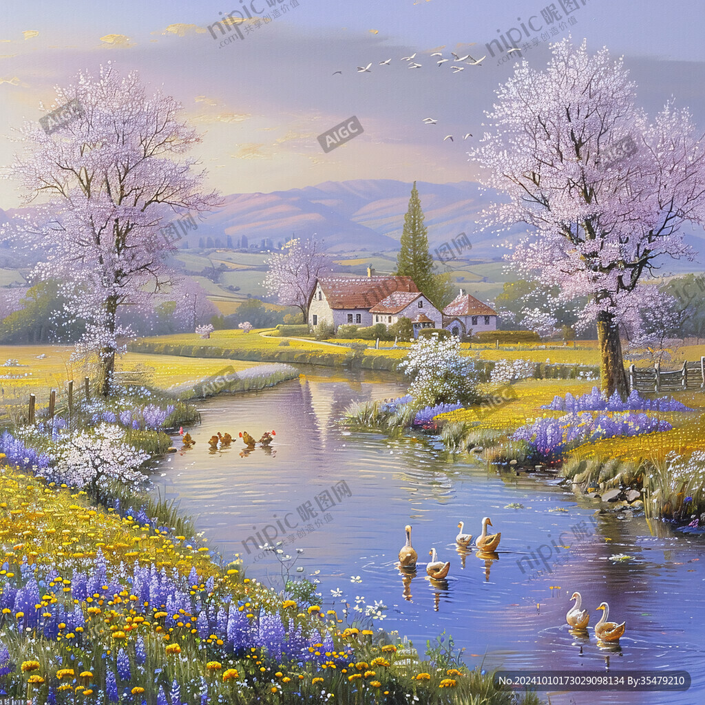 春天风景油画