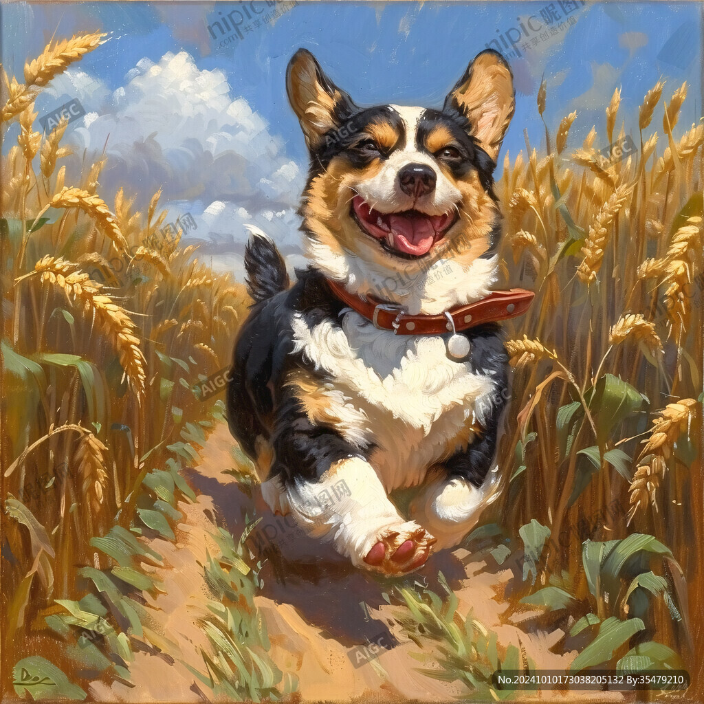 狗狗写实插画