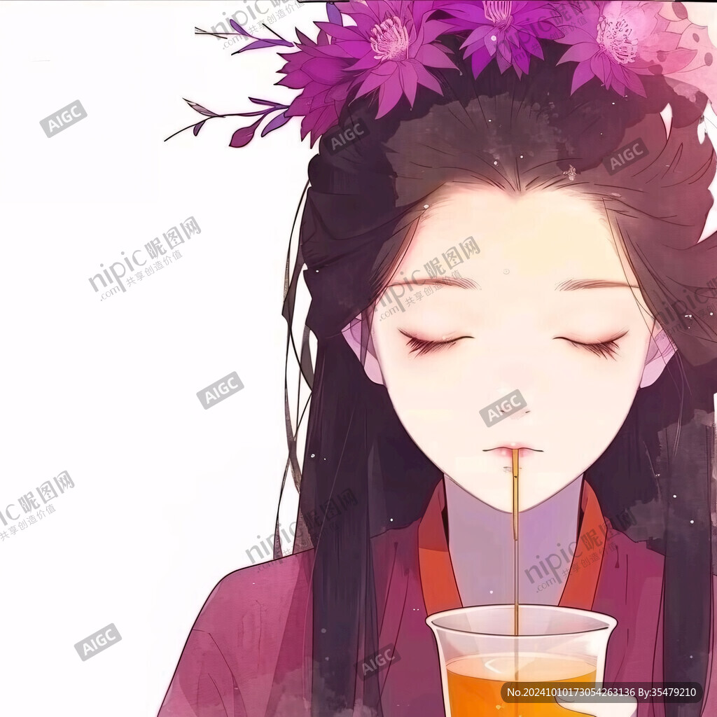 古风美女喝茶