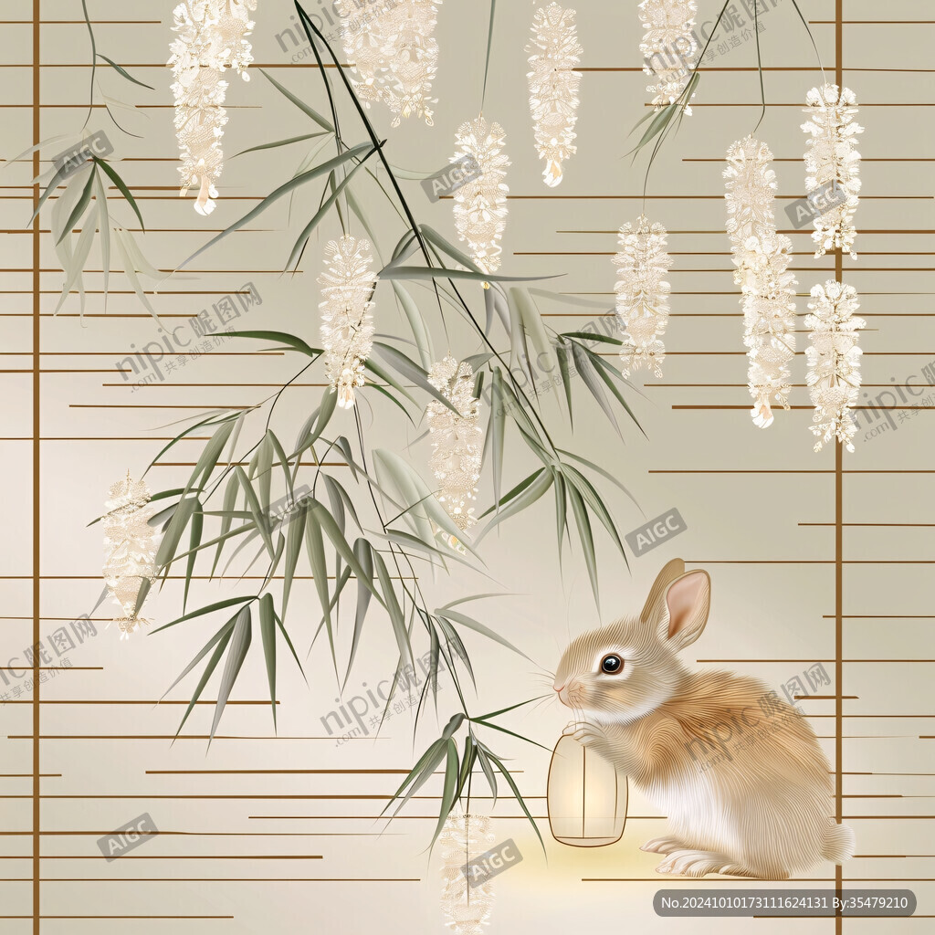 竹篱玉兔