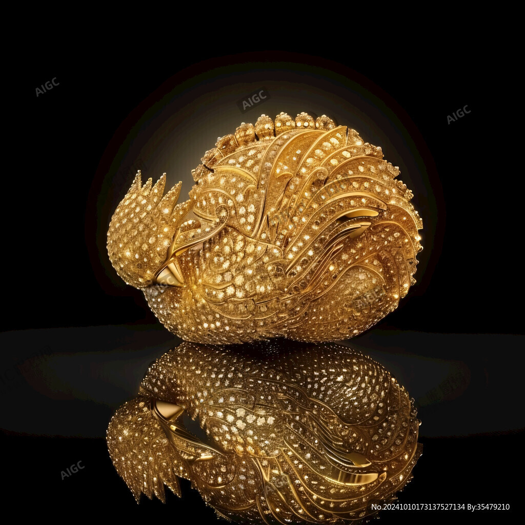 金色水晶镶嵌雕塑
