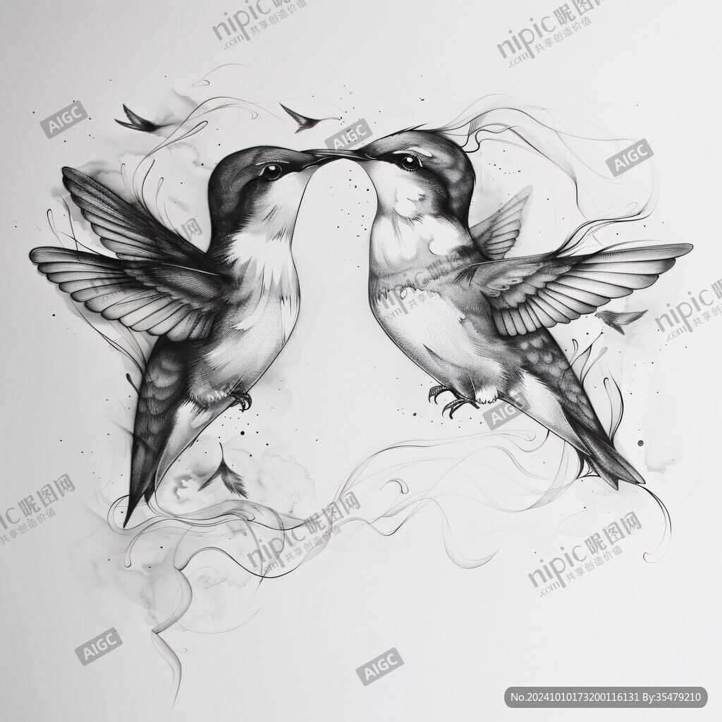 手绘双鱼插画