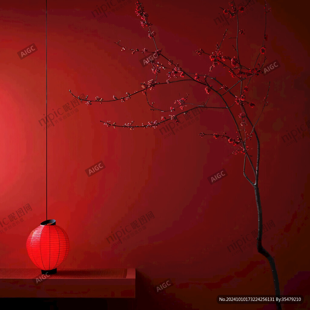 灯笼梅花背景图