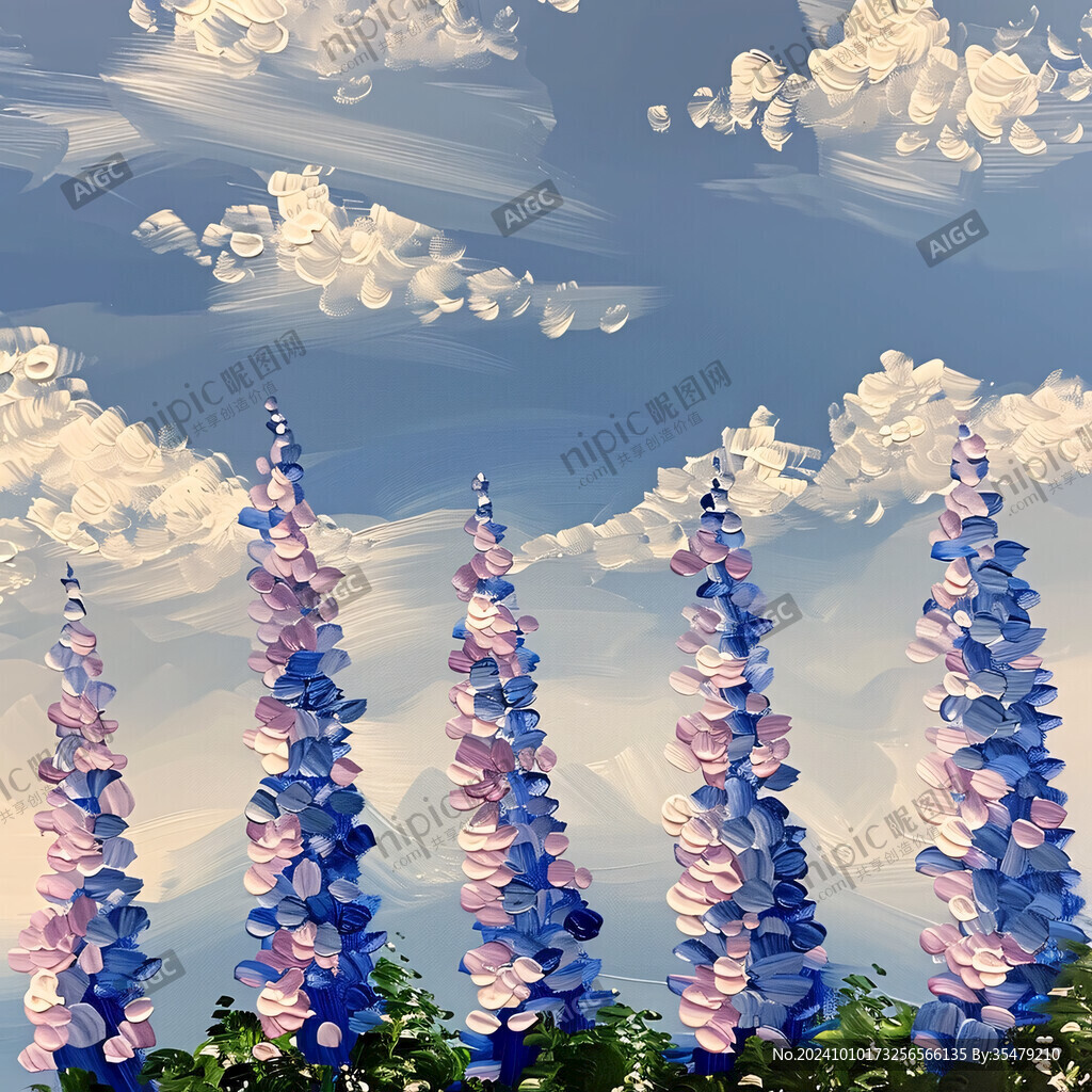 蓝天立体画