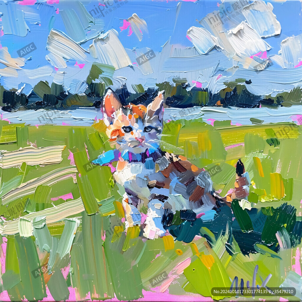 晒太阳的猫插画