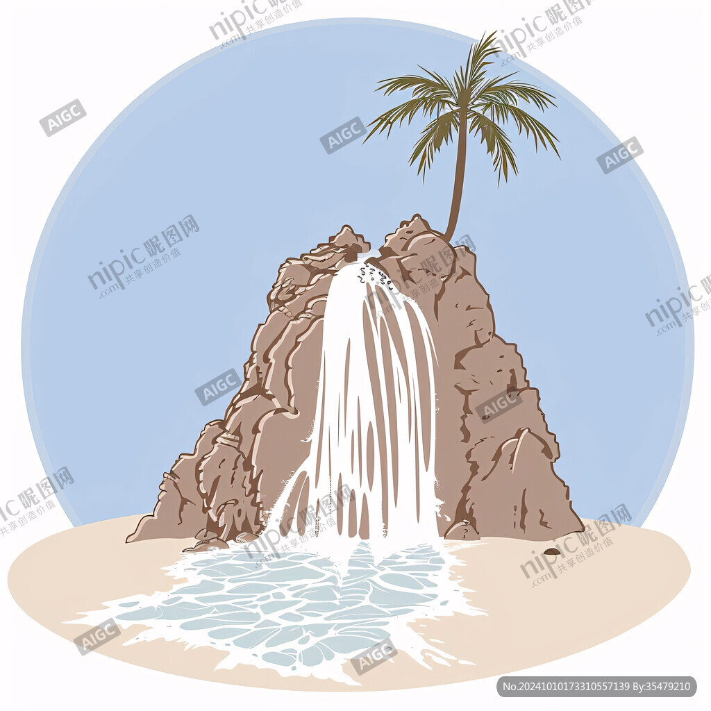 火山岩山体瀑布