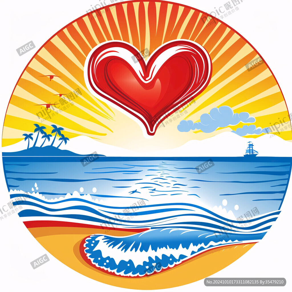 浪花心形logo
