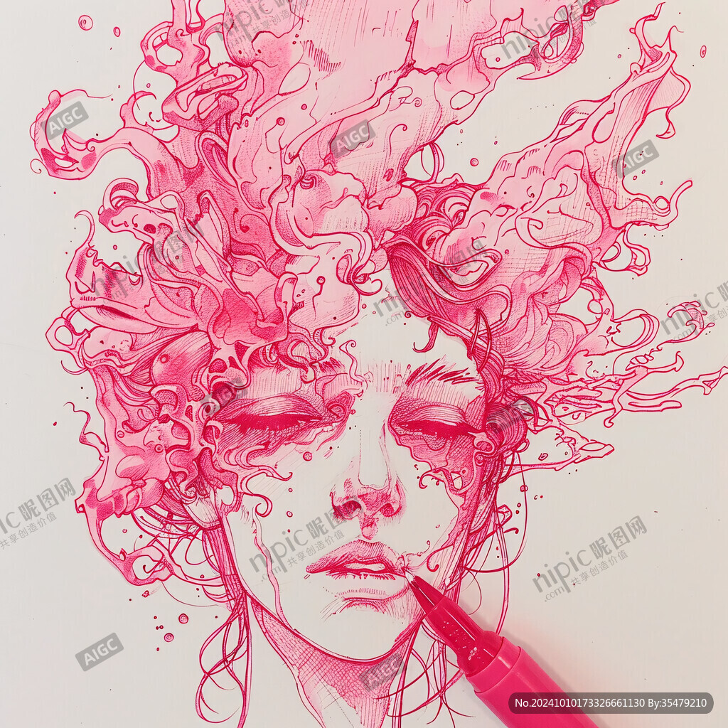 涂口红插画