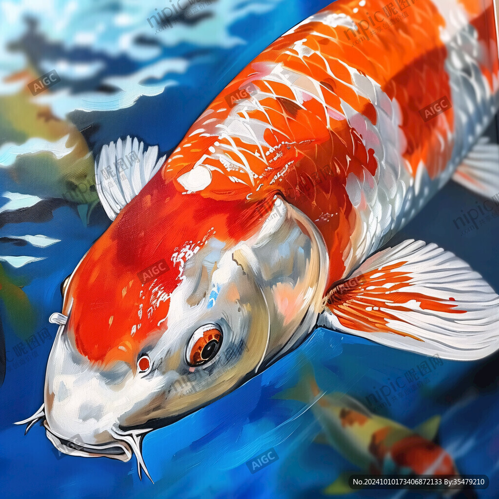 卡通写实红鲤鱼