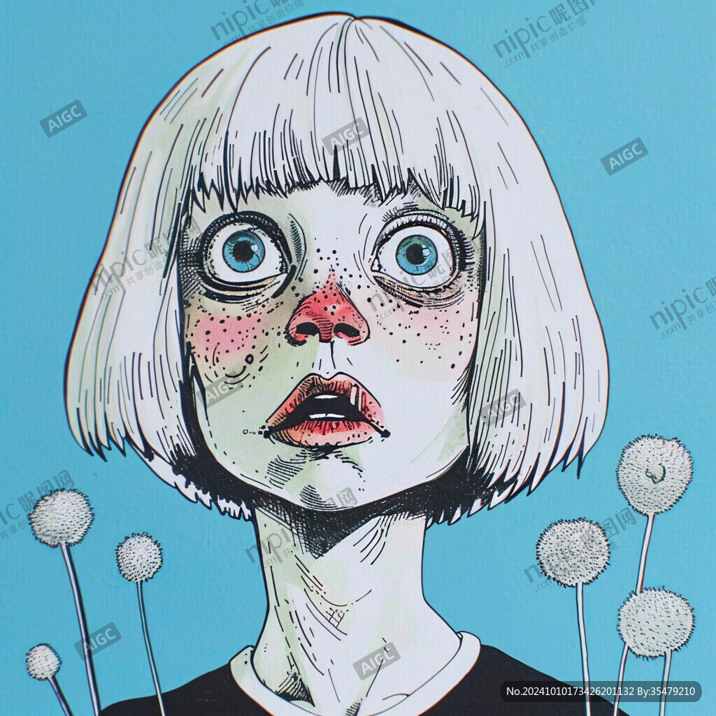 AI创作图夸张风人物插画 人物装饰画原创 创意人物画 人物情绪插画 手绘俏皮女孩头像插画 手绘肖像装饰画 手绘人物装饰画 漫画人物装饰画 卡通 ...