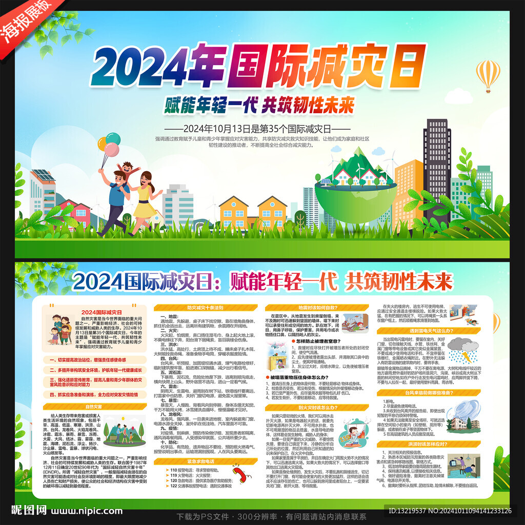 2024国际减灾日展板