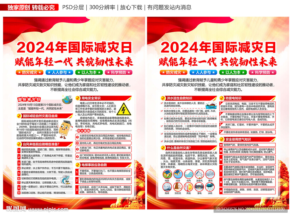 2024年国际减灾日展板