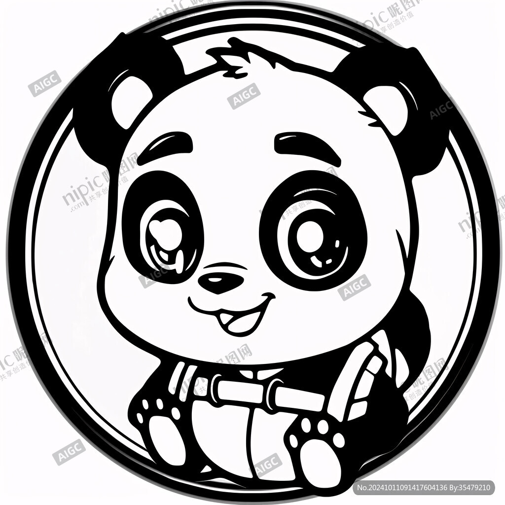 卡通熊猫标志商标
