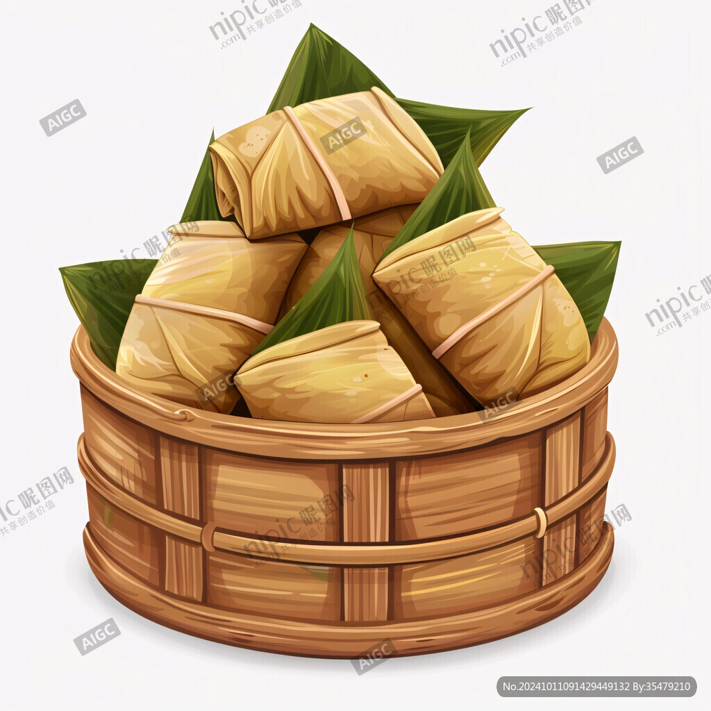 竹筒粽子插画
