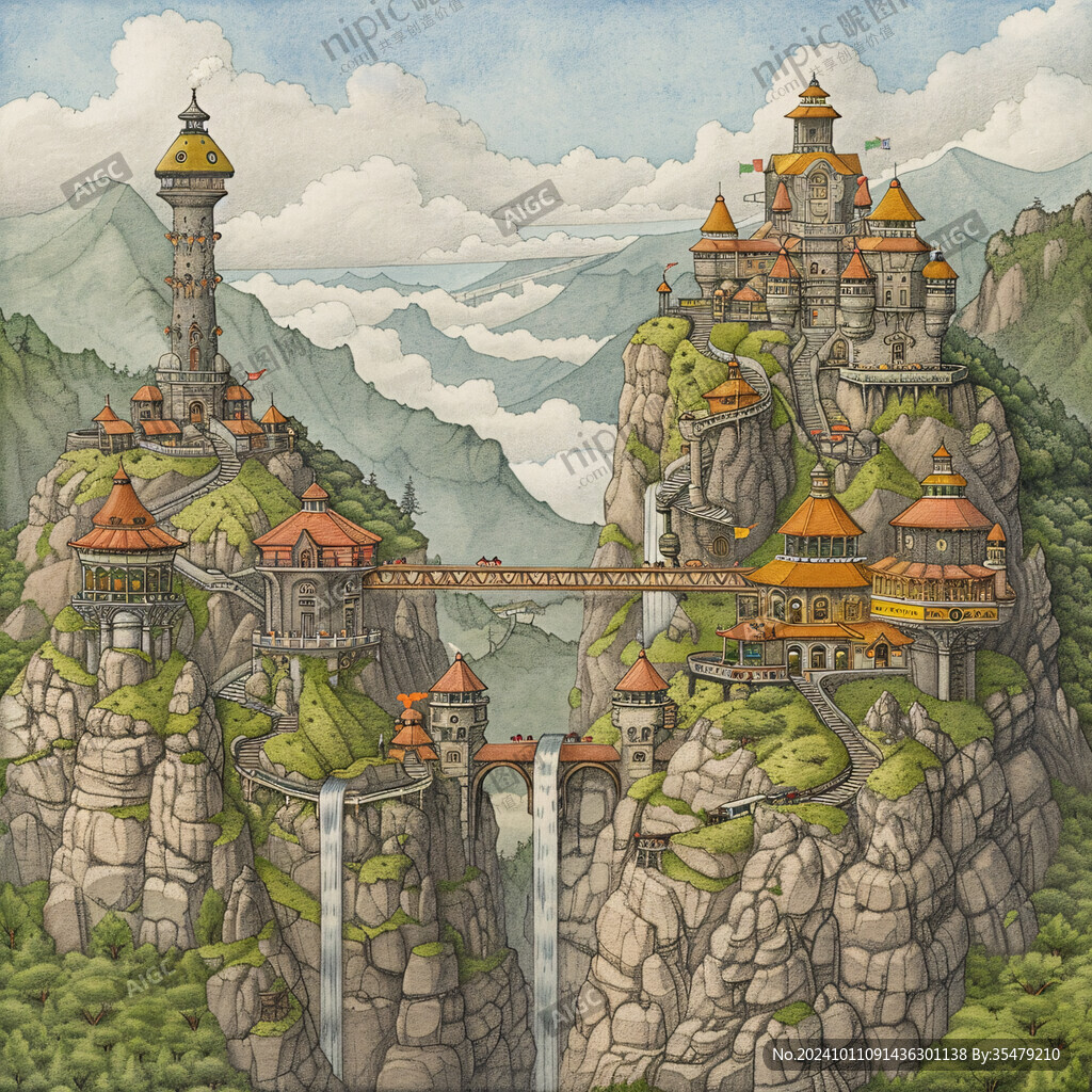 梦幻城堡插画