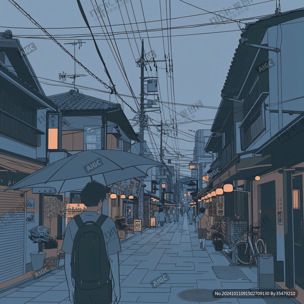 日本城市线描