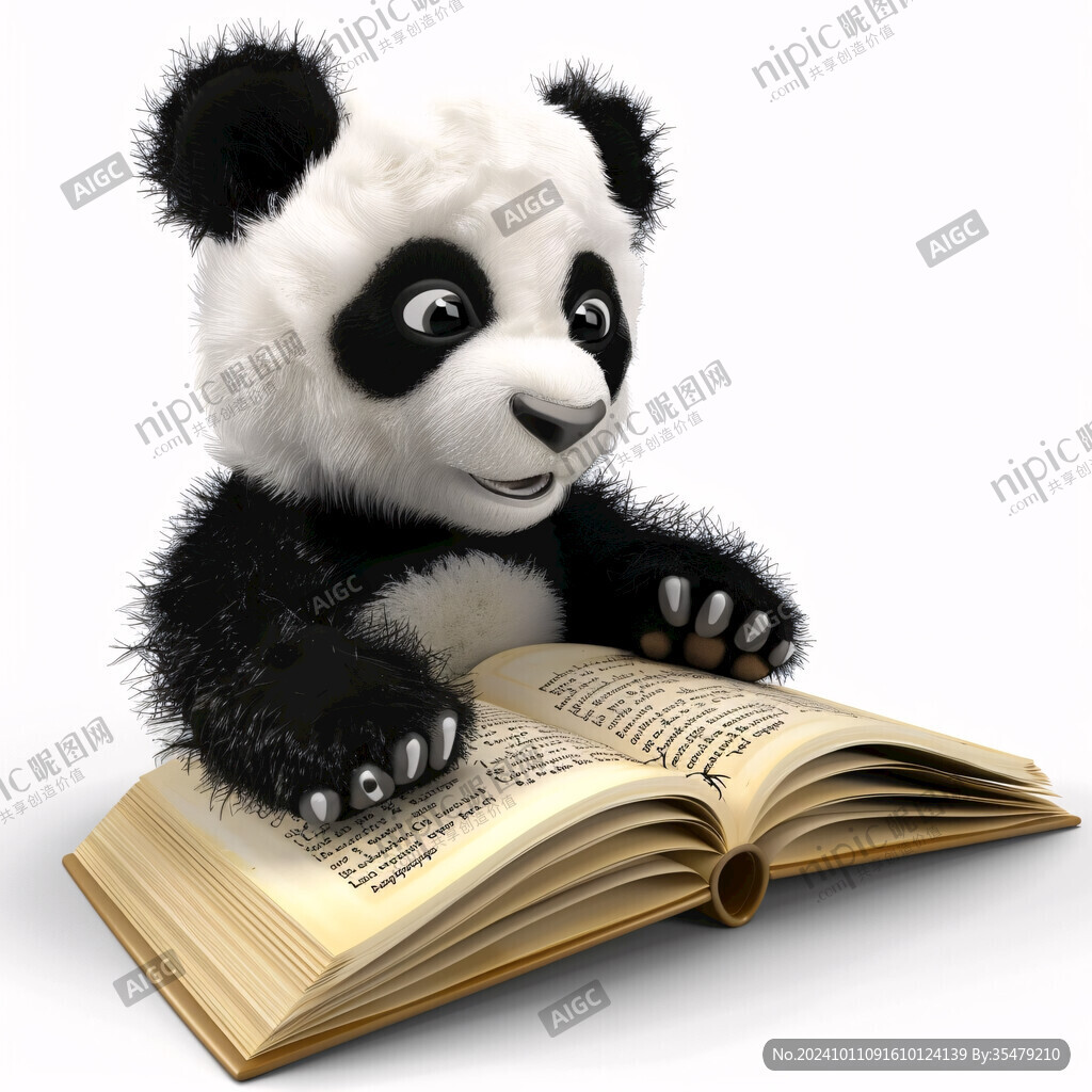 看书的可爱小熊猫