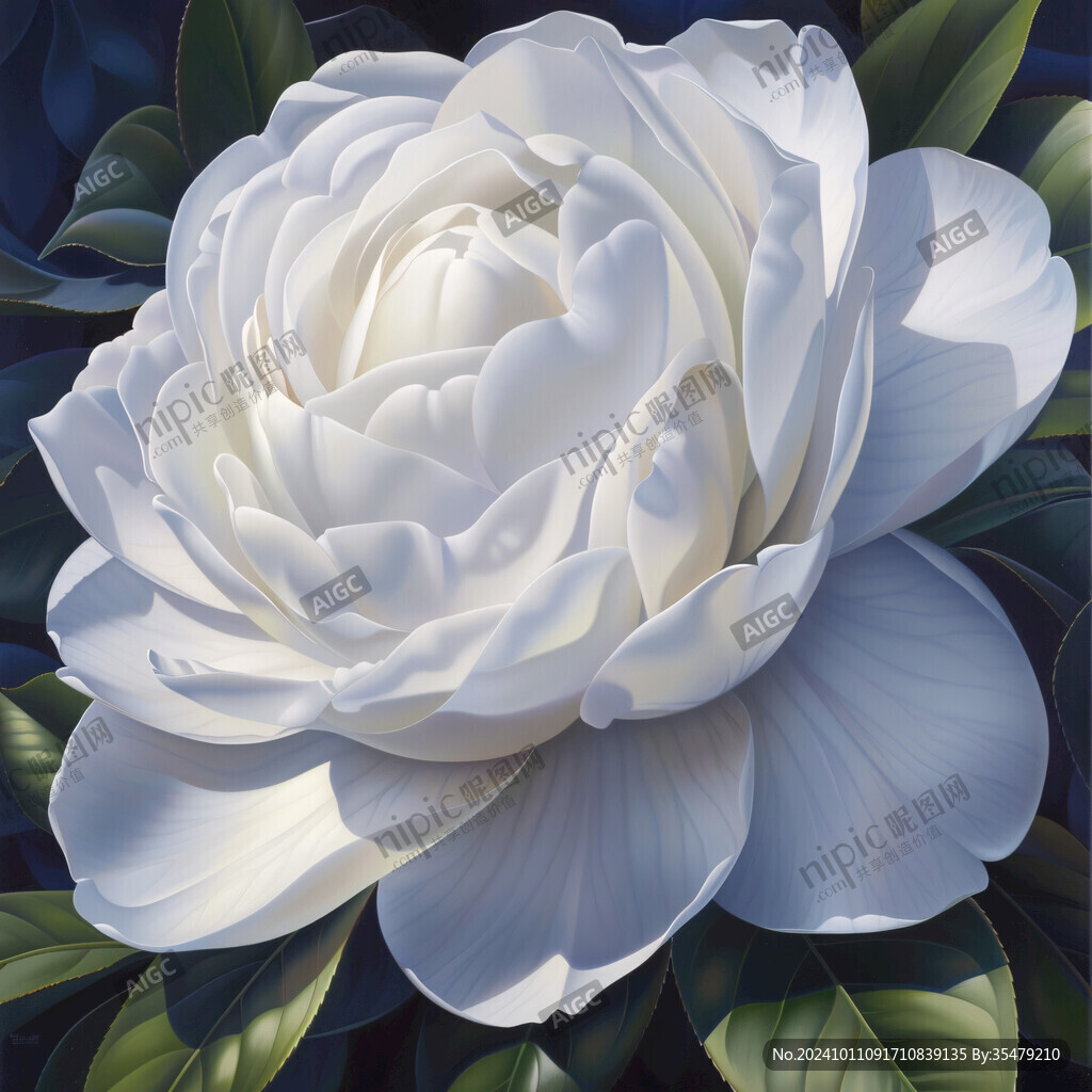 立体手绘牡丹花卉