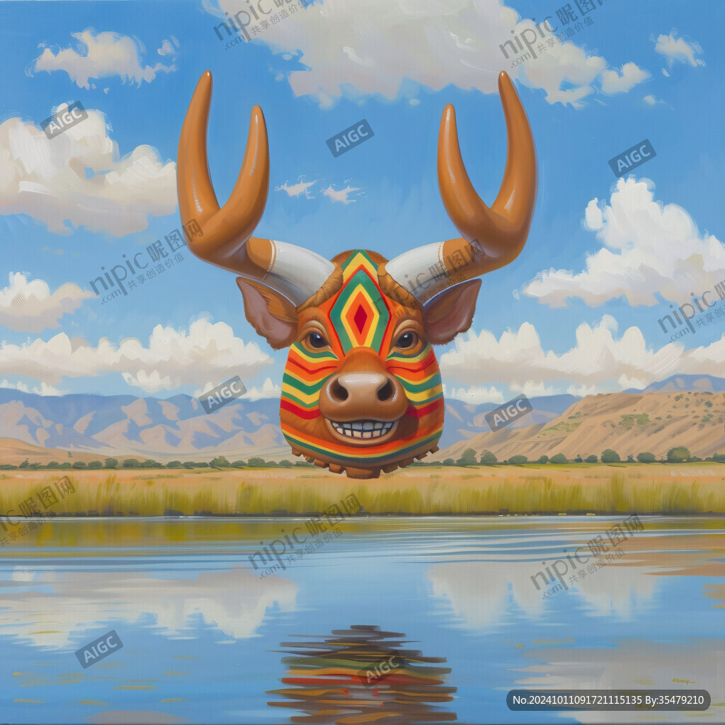 水牛角插画