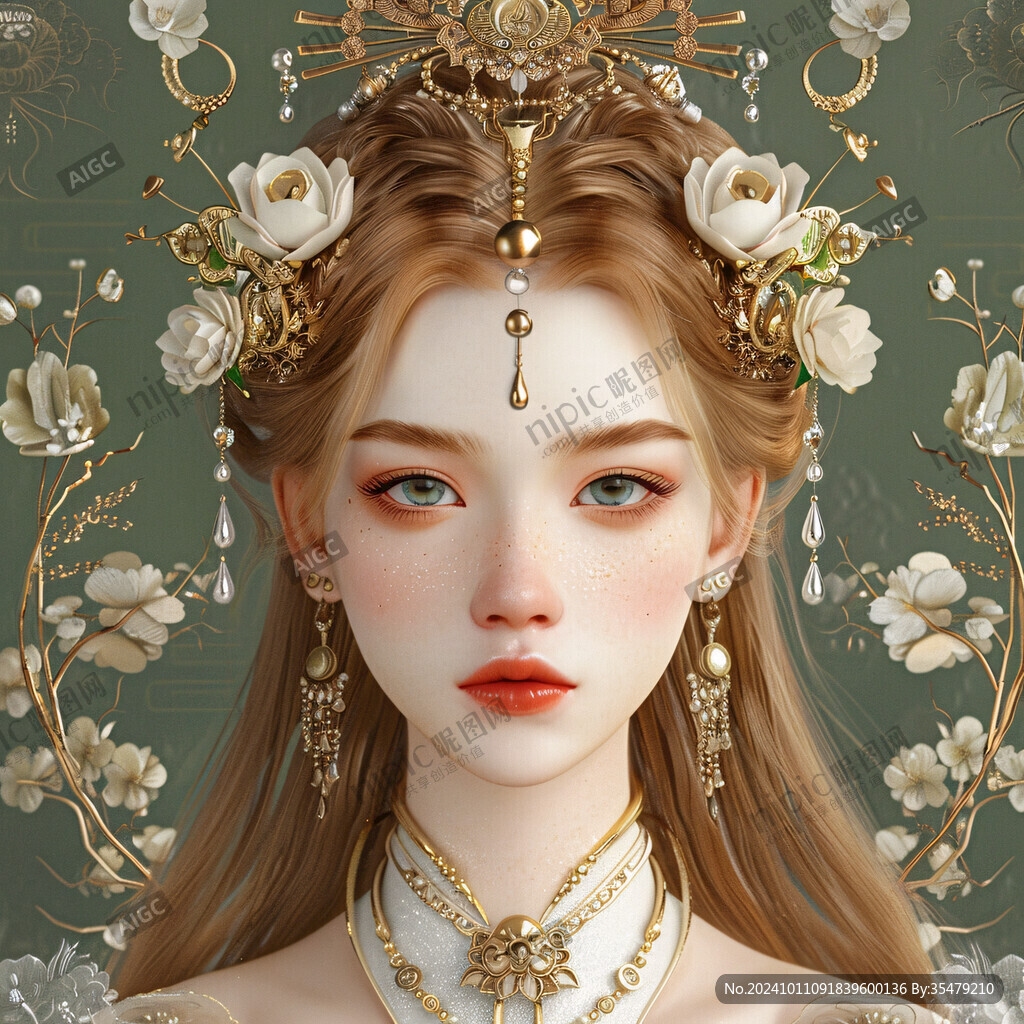 戴皇冠的女人插画